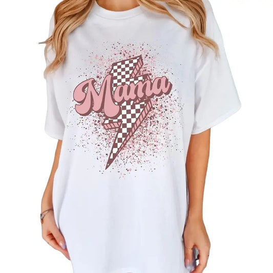 Retro Mama Shirt, Mama Tshirt, Checkered Mama T Shirt, New Mom Gift Tee, Unisex T-Shirt, Gifts For Mommy Mother From Daughter Son, Short Sleeve Tee Shirt, Mom Gifts, Gifts For Birthday Mothers Day
