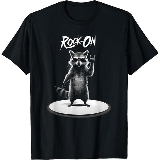 Retro Raccoon Rock Music Gift Men Kids Women Funny Raccoon T-Shirt made in us