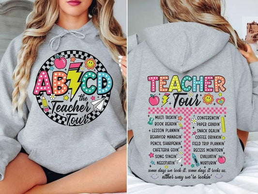 Retro Teacher Tour Shirt, ABCD Teacher Shirt, Back To School Shirt, Teacher Gift, First Day of School Shirt, Elementary  T-shirt, sweater and Hoodie