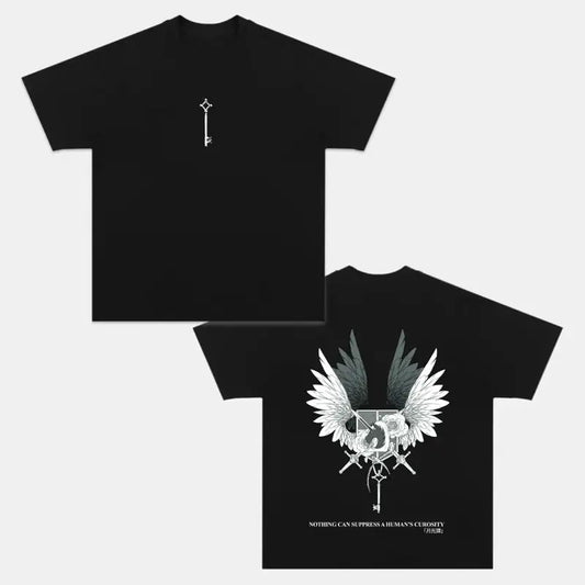Reversible Soft Cotton T-Shirt - Attack on Titan x Freedom Wing Edition for Anime Fans