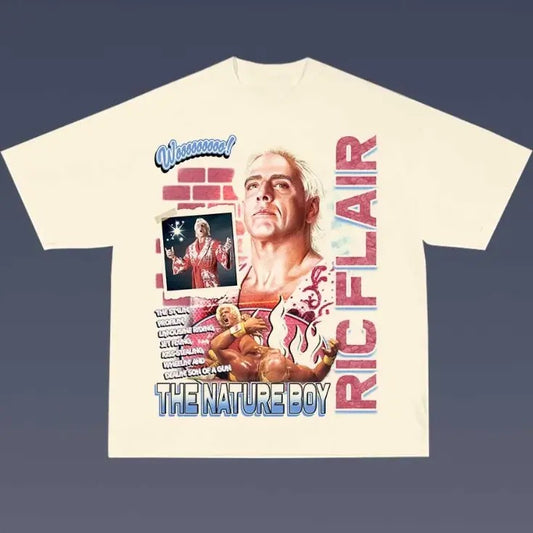 Ric Flair Vintage Graphic Tees, Wrestling Tshirt, Wrestler T-Shirt, WWE Shirts, Unisex Vacation Outfits Top Menswear Womenswear Streetwear