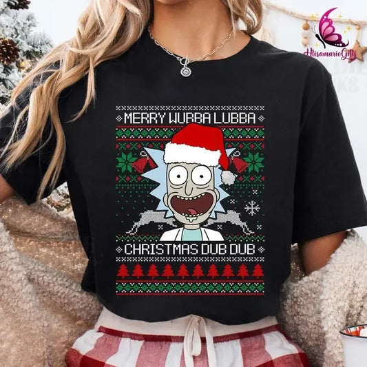 Rick And Morty Ugly Sweater | Christmas Dub Dub Funny Rick And Morty Cartoon Shirt - Hoodie - Sweater - Tshirt | Xmas Gift Idea 2024