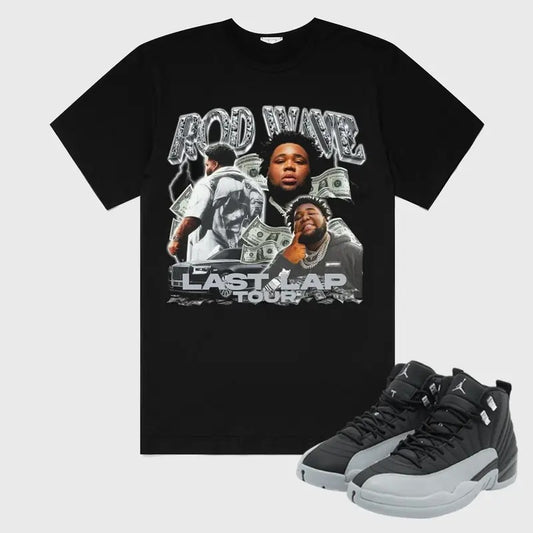 Rod Wave Last Lap Match 12 Wolf, Menswear Essentials, Cotton T-shirt with Graphic Tee, Y2K Streetwear, Hip Hop Vibes