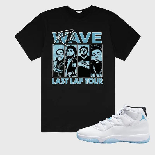 Rod Wave Last Lap Tour Match 11 Legend Blue, Y2K Graphic Tee Cotton T-shirt, Fitted Crewneck for a Bold Streetwear Look