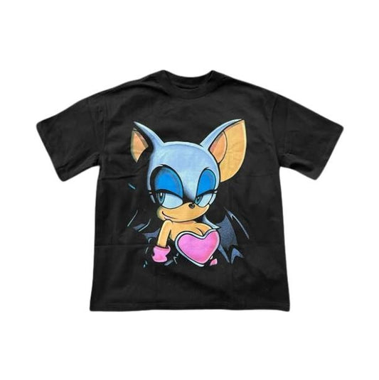 Rouge the Bat T-Shirt, Sonic Adventure Shirt, Unisex Graphic Tees Gothic Grunge Y2k Emo Scene Amity Affliction Style Clothes Men Women Streetwear