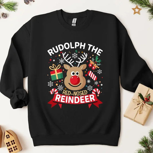 Rudolph Reindeer Xmas Shirt, Rudolph Red-nosed Reindeer Christmas Sweatshirt, Christmas Movie Shirt, Holiday Family Matching Sweatshirt , s Family Sweatshirt, Christmas Party Gift, Christmas 90s Movies Lovers TShirt, Merry Christmas Gift