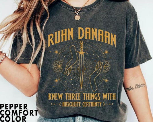 Ruhn Danaan Knew Three Things T-Shirt, Crescent City T-shirt, Valbaran Fae Crown Prince, Reading Shirt, Bookworm Bookish Gift