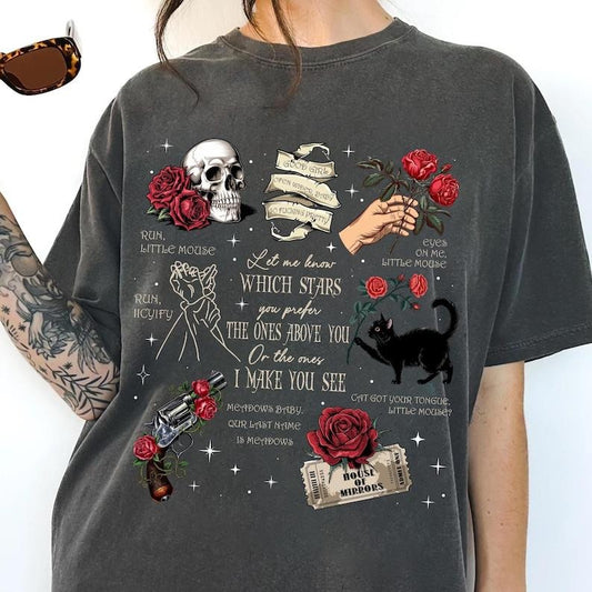 Run Little Mouse Unisex T-Shirt, Dark Romance Book Merch, Spicy Book Shirt, Smut Reader Gift, Cat and Mouse, Haunting Adeline Shirt