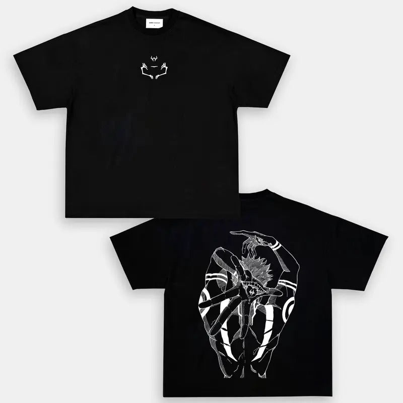 Ryomen Sukuna Jujutsu Kaisen Unisex Oversize Anime Manga Washed Heavyweight Cotton T-shirt, Gift For Anime Fan, Anime Lover