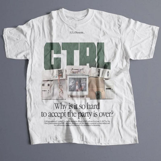 S-Z-A - CTRL T-shirt - Vintage Rapper Graphic Tee Album Shirt Merch Men Women Menswear Top