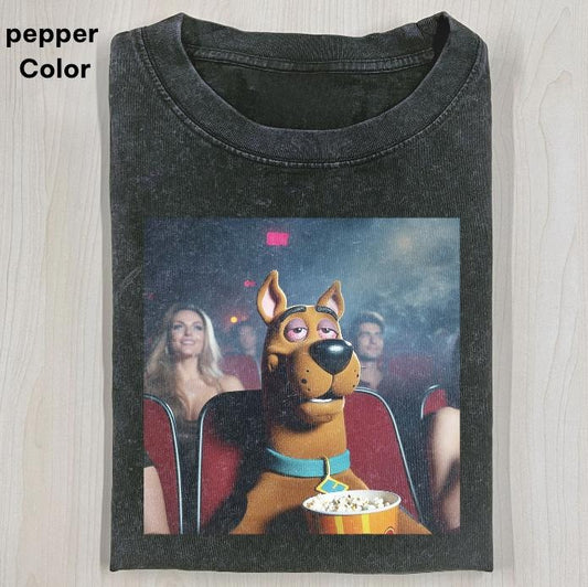 SCOOBY-DOO is high while watching a movie T-SHIRT, SCOOBY-DOO T-SHIRT, Funny Graphic T-shirt, Unisex Movie Shirt Menswear Womenswear