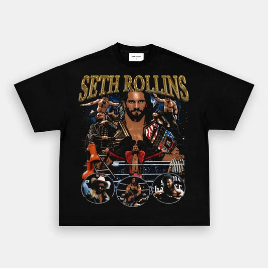 SETH ROLLINS V2 TEE, Wrestling Graphic Tee, WWE Tee, Sports T-shirt, Athlete Shirt, Wrestling Gift Streetwear Crewneck Clothing