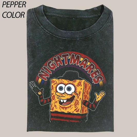 SSpongeBob SquarePants & A Nightmare On Elm Street, pongeBob SquarePants T-shirt, Drip Cartoon Graphic Tee, Funny T-shirt, Unisex Movie Shirt Menswear