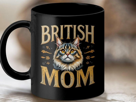 [Sale Up To 50%] British Cat Mom Mug, Funny Animal Lover Coffee Cup, Gift for Pet Moms