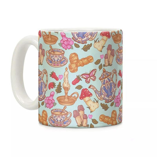 [Sale Up To 50%] Cottage Core Coffee Mug - 11 oz or 15 oz Ceramic Drinkware with Large Handles, Printed in the USA, Handy for Coffee and Tea - Reusable