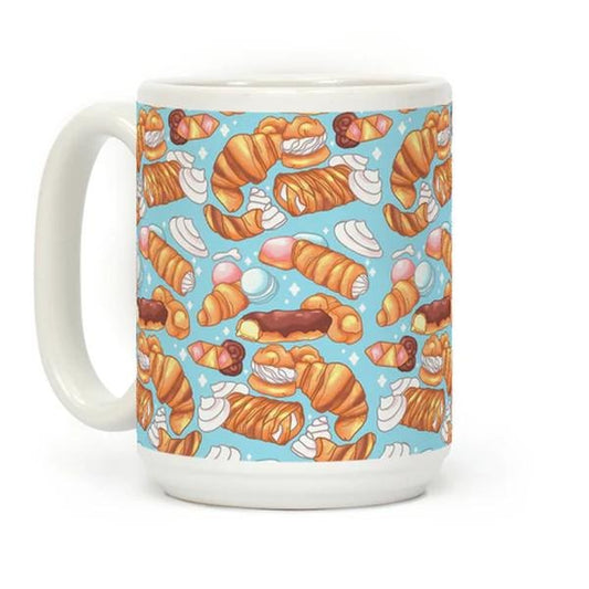 [Sale Up To 50%] Cottage Core Coffee Mug -Penis Pastries Pattern - 11 oz or 15 oz Ceramic Drinkware with Large Handles, Printed in the USA, Handy for Coffee and Tea - Reusable