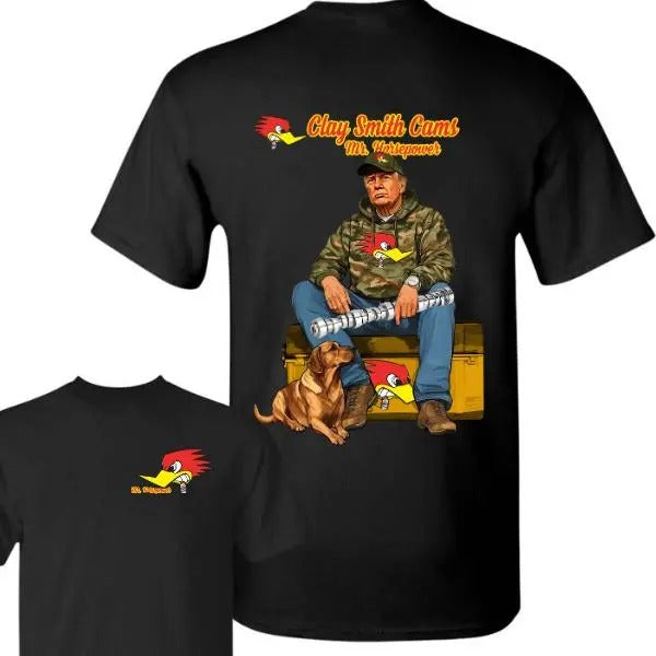 [Sale Up To 60%] Clay Smith Cams Mr. Horsepower Trump Camo Unisex Cotton T-Shirt, Clay Smith Cams Trump Tee, Trump Shirt, Gift for Men for Woman Top