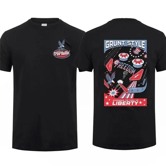 [Sale Up To 60%] Grunt Style Free Ballin' T-shirt Unisex Short Sleeve Casual 100% Cotton Top Menswear Tactical Gear Patriot Shirt