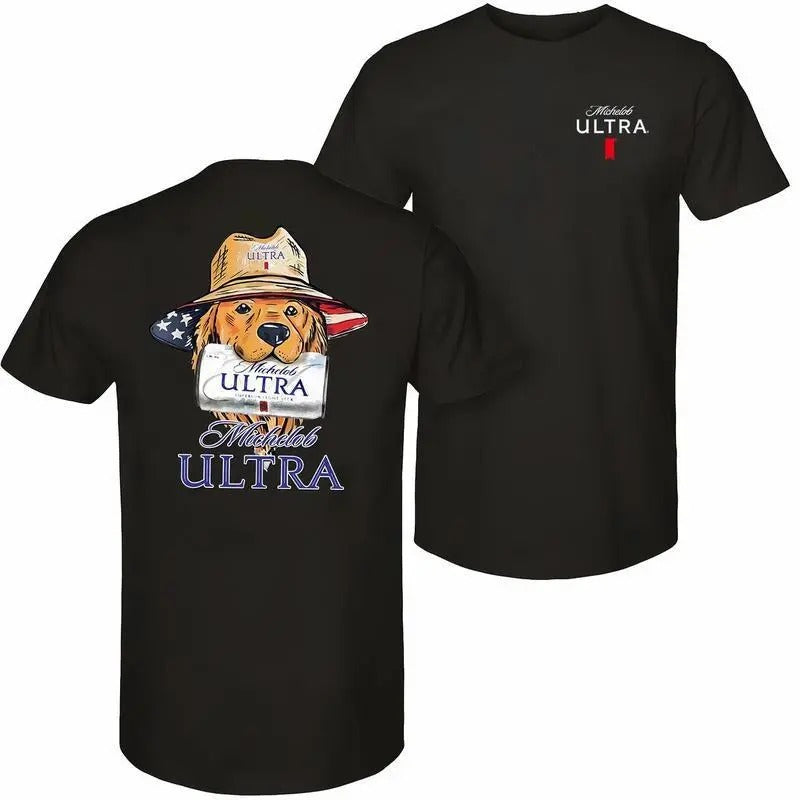 [Sale Up To 60%] Michelob Ultra Comfort Colors T-shirt - Patriotic Dog Graphic 2 Sided Beer Lovers Tee For Men Women Crewneck