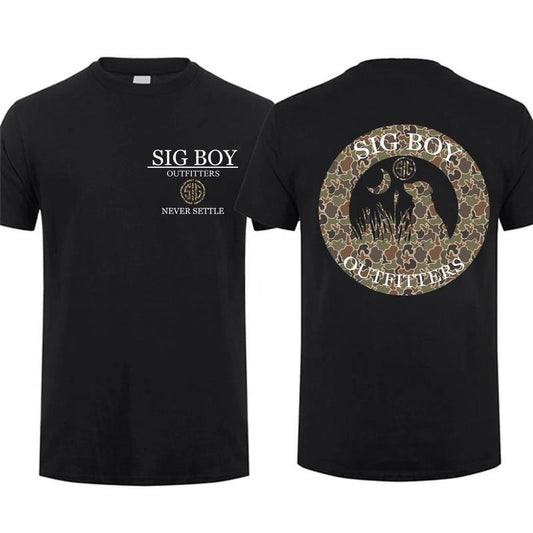 [Sale Up To 60%] Sig Sauer Sig Boy Outfitters Camo 2 Sided T-shirt Unisex Short Sleeve Casual 100% Cotton Sig Sauer Fan Gift Gun Lover Tactical Gear