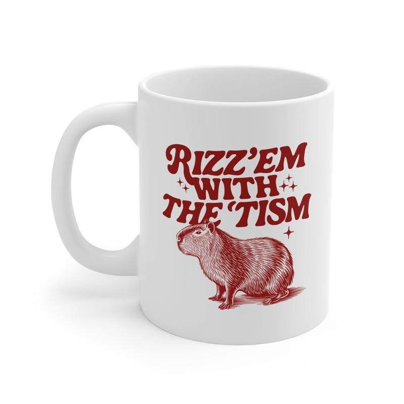 [Sale up to 50%] 6GHFRizz 'em With The Tism Mug Meme Gift Raccoon Meme Mug