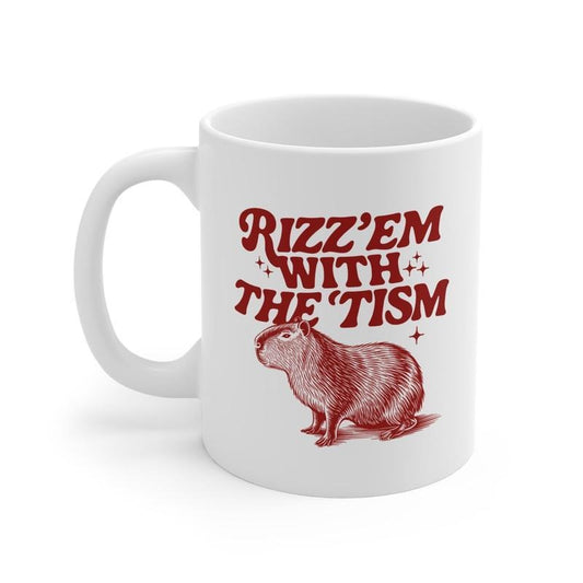 [Sale up to 50%] 6GHFRizz 'em With The Tism Mug Meme Gift Raccoon Meme Mug