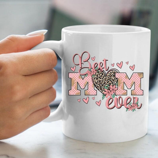 [Sale up to 50%] Best Mom Ever Floral Ceramic Mug, Mother's Day Gift