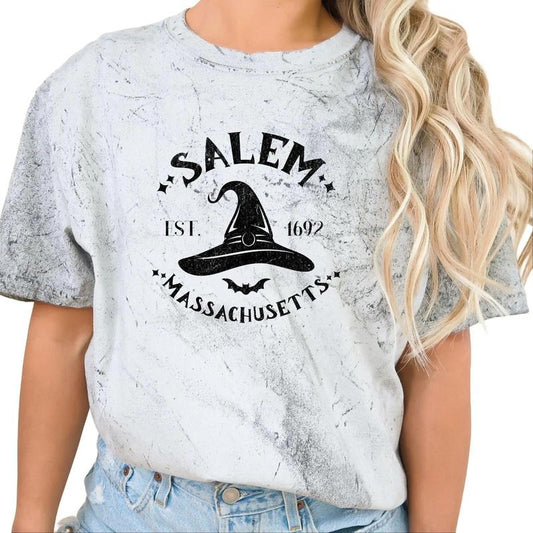 Salem Massachusetts Halloween Witch Comfort colors Tee shirt Casual Comfortable