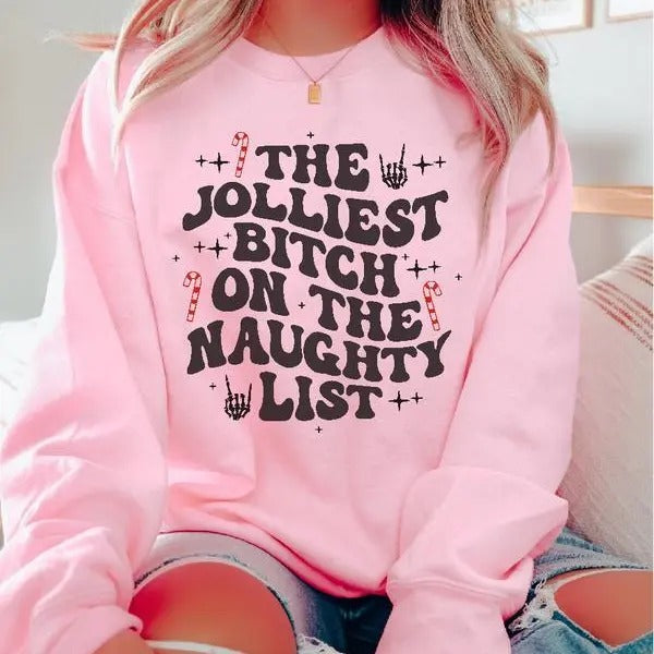 Santa Claus Bubblegum ~ Unisex Apparel Relaxed Fit Printed In The USA Clothing Womenswear Casual and Comfortable Cotton Crewneck