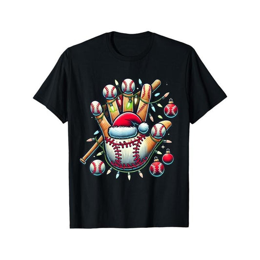 Santa Sports Design For Men Christmas Baseball Player T-Shirt made in usastyle{n002}2