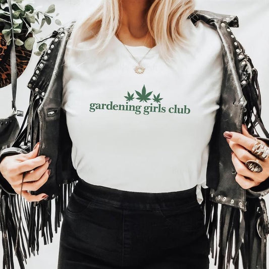 Sarcastic Gardening Girls Club Shirt, Gardening Social Club Tee, Sarcastic Women Graphic Printed Tee, Funny Girls Club Unhinged Shirt, Comfy Fabric Graphic Tee, Women's Tops, Womenswear, Cotton Fabric Tee