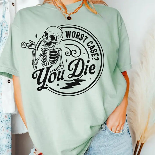 Sarcastic Tee Skull Sarcastic T-Shirts Rocker Snarky Tees Funny Tshirts Humorous Skull Tees Sarcastic Adult T-shirts Short Sleeved Womens Tees Casual Cotton Print Top Comfortable Womenswear