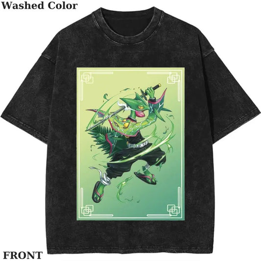 Sceptile-PokeSlayer T-shirt, Pokemon Graphic T-shirt, Anime T-shirt, Funny T-shirt, Vintage Graphic Tee, Womenswear Cotton Top