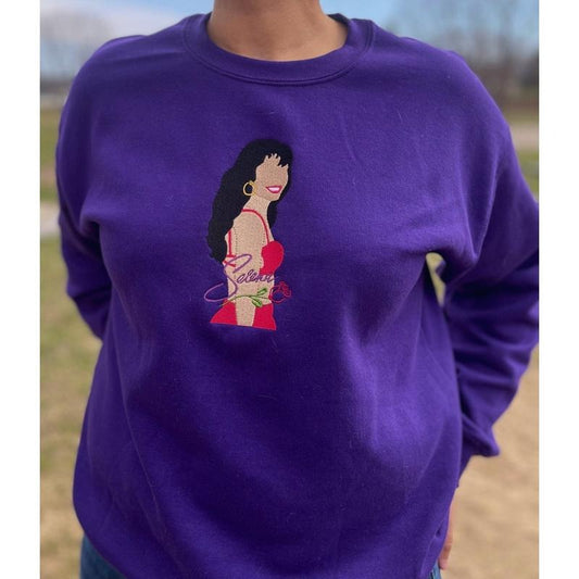 Selena Embroidered Crewneck Sweatshirt - Selena Quintanilla