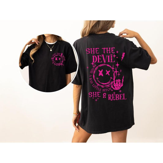 She The Devil, She A Rebel, Song, Hip Hop, Rap, Concert, Tshirt, Women's Crew Neck, Crewneck