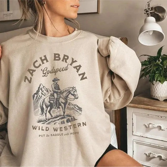 Shirt, Godspeed Wild Western T-shirt, Country Music Hoodie, Vintage Cowboy Sweatshirt