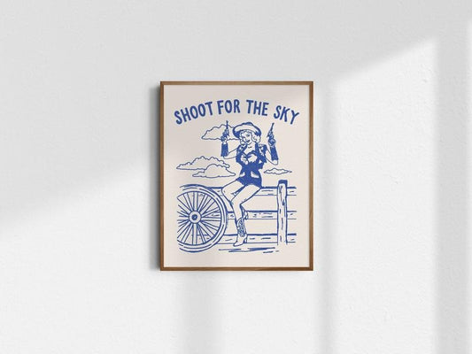 Shoot For The Sky, GiclÉE Fine Art Print, Vintage Cowgirl Wall Art, Western Wall Decor, Trendy Cowgirl Decor, Trendy Art, Poster Prints No Frame, Gifts For Him Her Wall Decor, Home Decoration, Modern Wall Art, Gifts For Birthday Landscape Photo