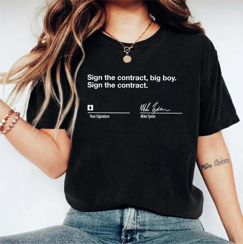 Sign The Contract Big Boy Sign The Contract Shirt, Your Signature Shirt, Trendy Boxing Short Sleeve, Boxing Contract T-shirt, Kick Box Lover Gift Tee. Casual Menswear