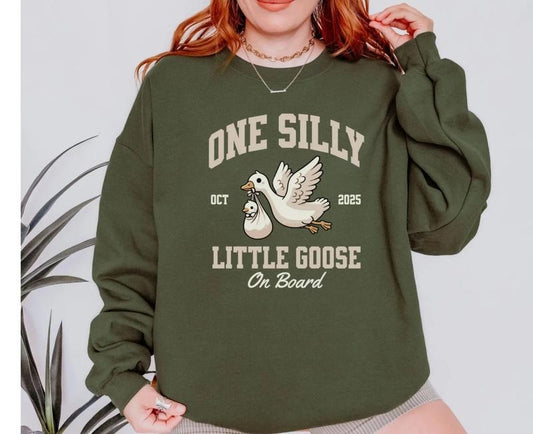 Silly Goose Pregnancy Announcement Sweatshirt | Funny Goose Bump Pregnant Sweater | First Time Mom Gift | Baby On Board | Pregnant Tee