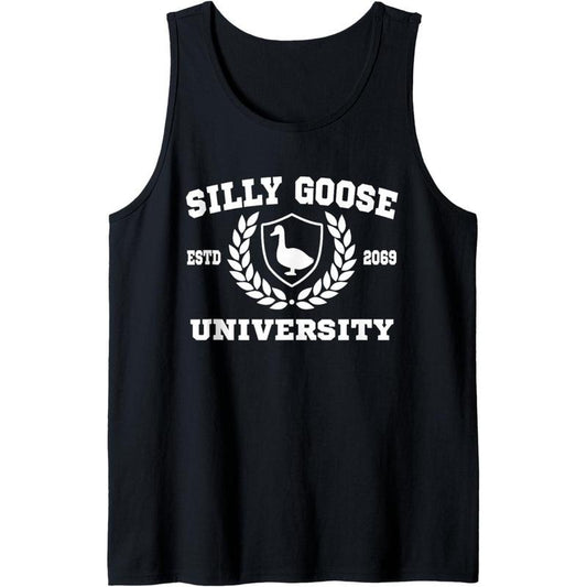 Silly Goose University Funny Meme Mens Womens Tank Top made in usa