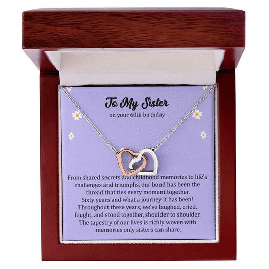 Sister Gift From Sister, Sister Gift From Sister Birthday, Sister Gift Box, 60th Birthday, 60th Birthday For Women, Necklace With Message Card, Gift For Bestie Bff, Birthstone Jewelry, Gifts For Women, Necklace With Gift Box, Gifts For Christmas