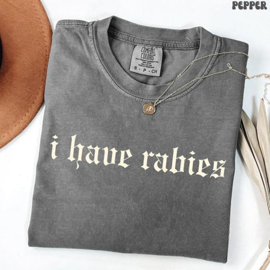 Comfort Colors I Have Rabies Funny T-shirt, Unhinged Shirts, Weird Gift for Friend/ Sister, Dark Humor Tee, Gen z Meme Tee, Silly Gifts