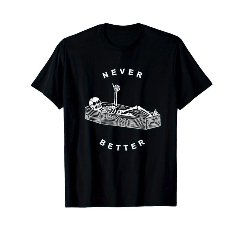 Skeleton Print Men's Cotton T-shirt, Graphic Tee Men's Outdoor Clothes, Men's Halloween Clothing, Casual Short Sleeve Crew Neck T-shirt, Tops For Men, Gift For Men made in usastyle{n002}18