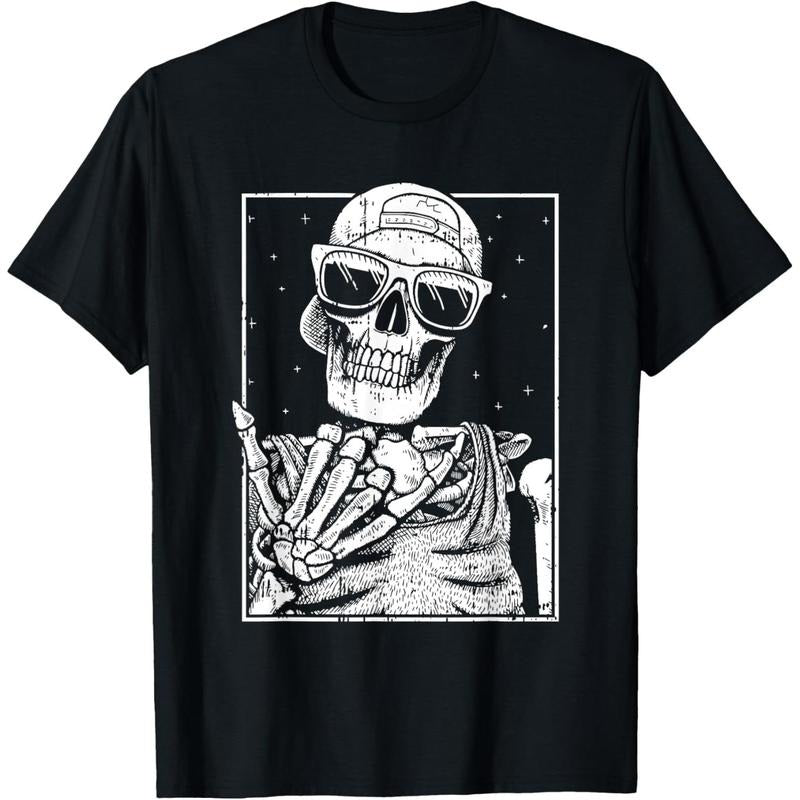 Skeleton Rock Hand Halloween Costume Cool Rock Music Rocker T-Shirt made in usa