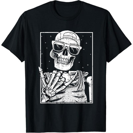 Skeleton Rock Hand Halloween Costume Cool Rock Music Rocker T-Shirt made in usa