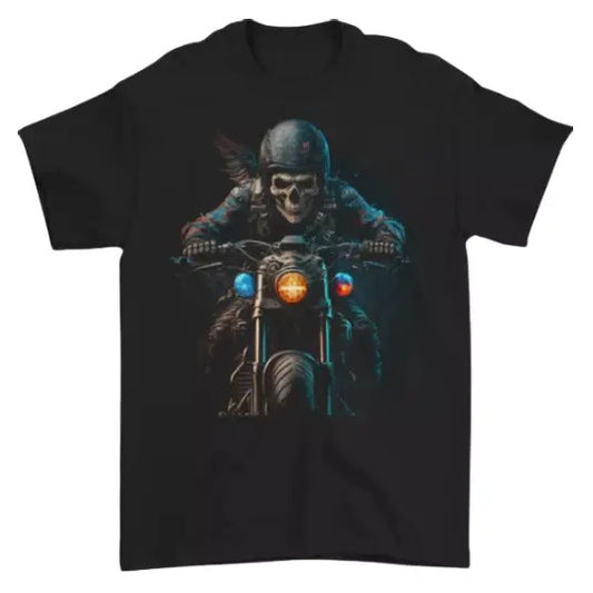 Skull Biker Motorcycle Motorbike Grim Reaper 32 Mens T-Shirt 100% Cotton, Unisex T-shirt, Y2k Shirt, Gift For Men Women