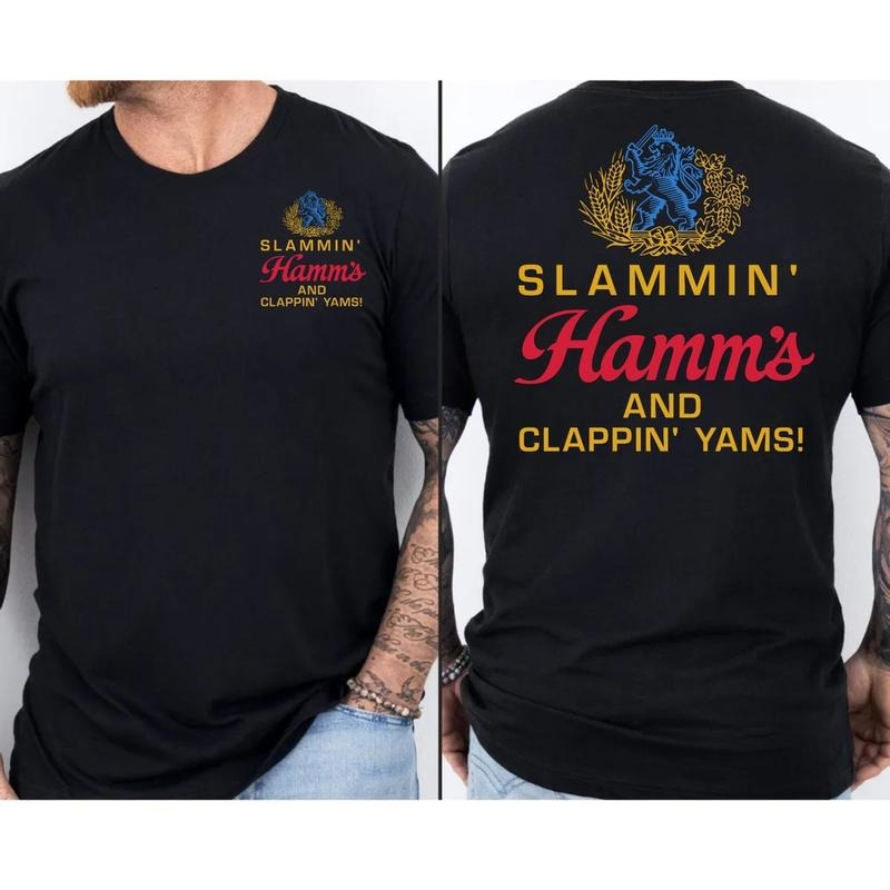 Slammin Hammms And Clappinn Two Sides Tshirt Sweatshirt Hoodie, Funny Graphic Tee, Beer Lover Shirt, Drinking Humor Shirt, Unisex Sweater Pullover Tee