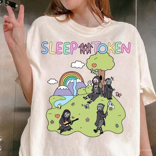 Sleep Token Cowboy Rider In The Park Shirt Cute Rainbow T-Shirt Halloween Ideas Shirt