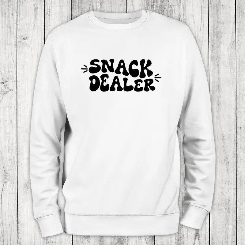 Snack Dealer Sweatshirt, #cute #snacks #food #womens #unisex #crewneck #printedintheusa