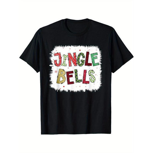 Soft & Comfy Cotton Christmas T-Shirt with Funny Jingle Bells Design - Perfect Family Pajama Top, Ideal Gift for Holidays Made in USA